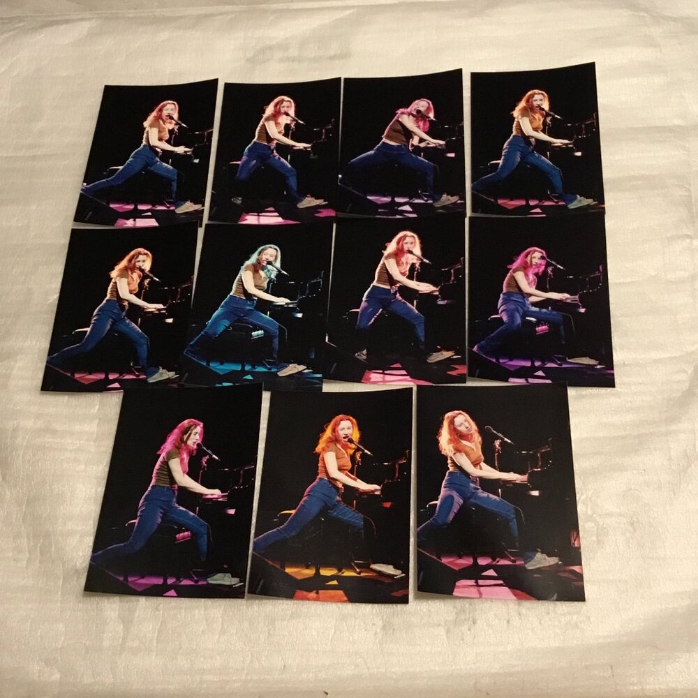 Set of 11 vintage colorful concert photographs of Tori Amos